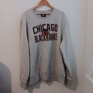Forty Seven 47 Brand Sweater Men Size XXL Gray New Chicago Blackhawks